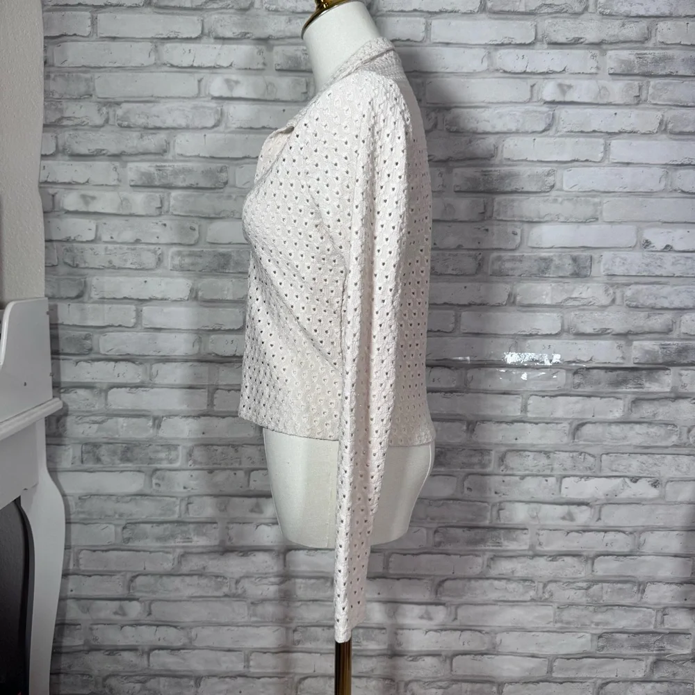 H&M Cream Eyelet Collared Cottage Blouse